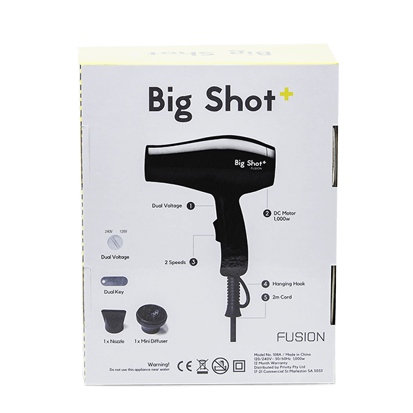 fusion - big shot - mini travel hair dryer